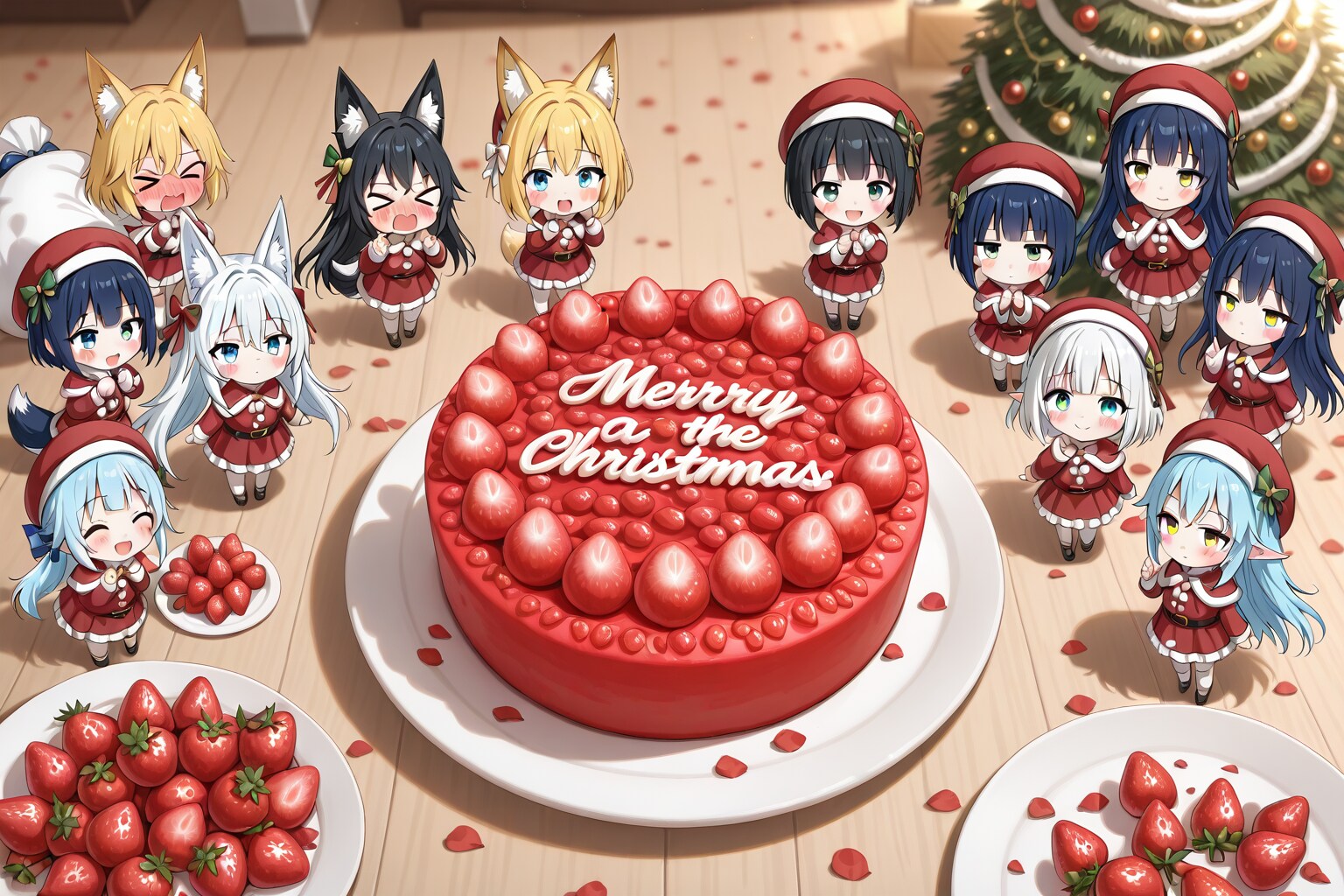 エルフちびちゃん、狐ちびちゃん、ちびちゃん。 | の人気AIイラスト・グラビア