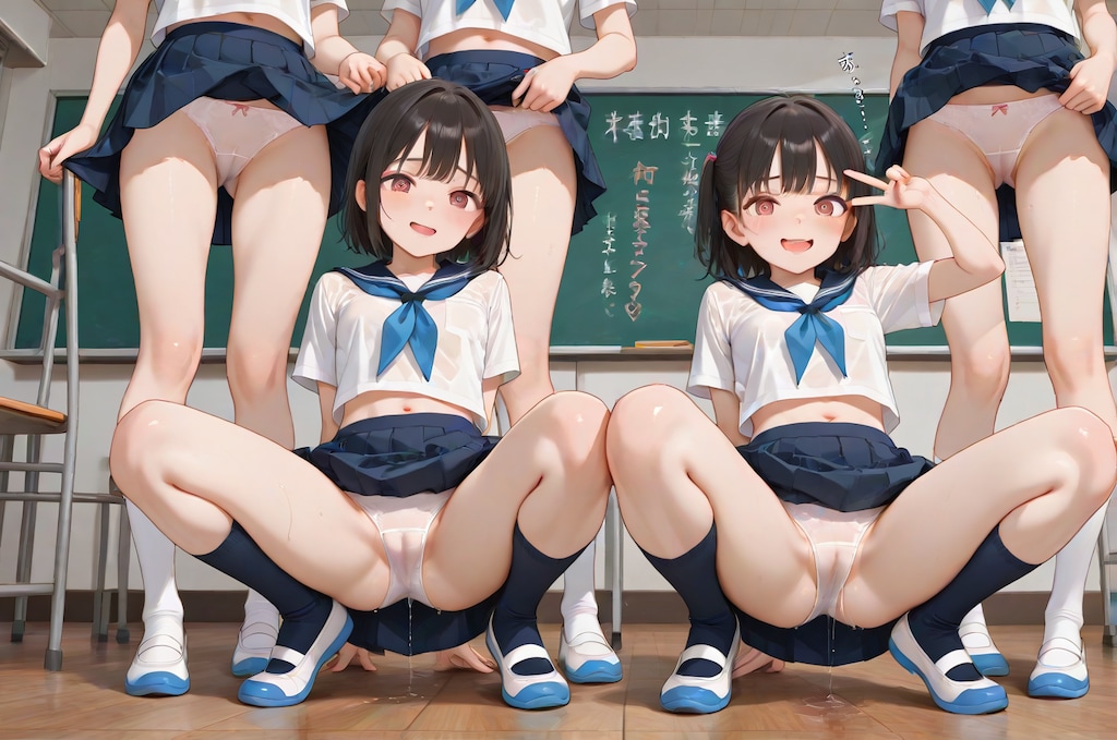 [12枚] 【R18版】（ピカッ🔦）「スカートを持ち上げて僕にパンツを見せてね」 「は～い。あぁ！パンツ見られてお腹が熱いぃ！マン汁が止まらないわ！あぁん♥」（導かれた魂３１３の２）