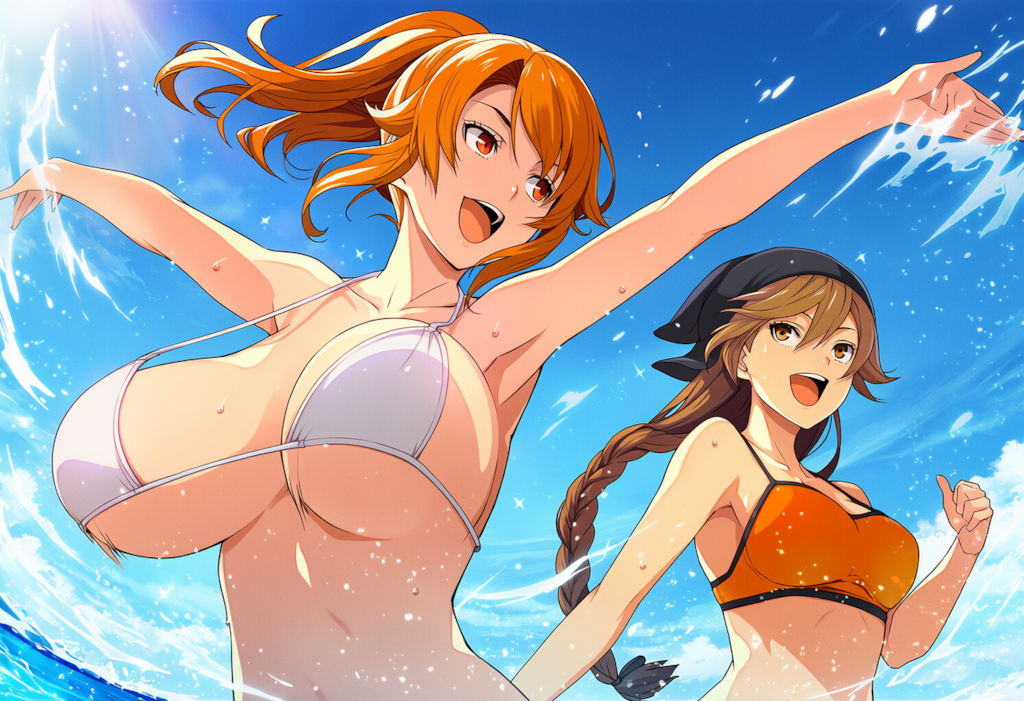 没イラスト：海とビキニです！