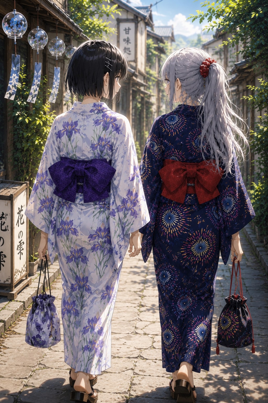 浴衣で歩く