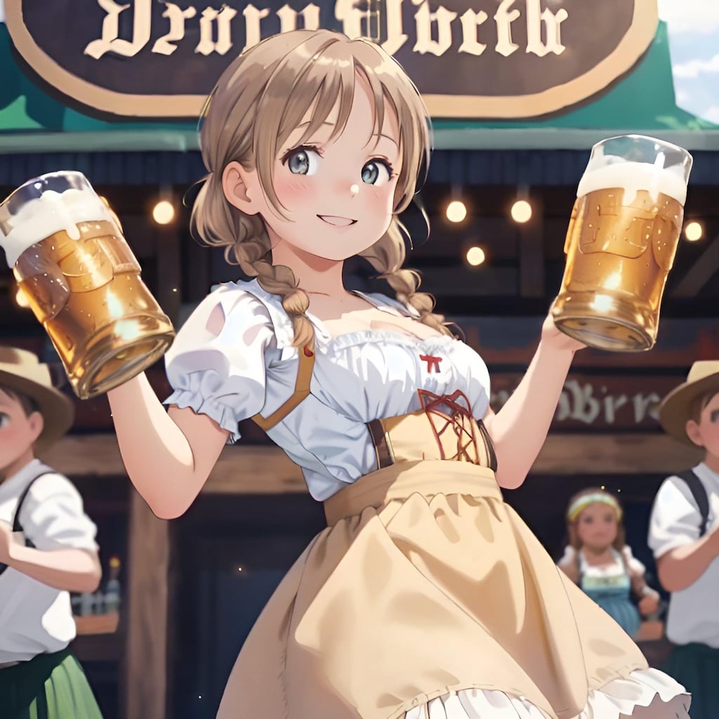 ちょっと控えめ（胸のあたり）なオクトーバーフェスト