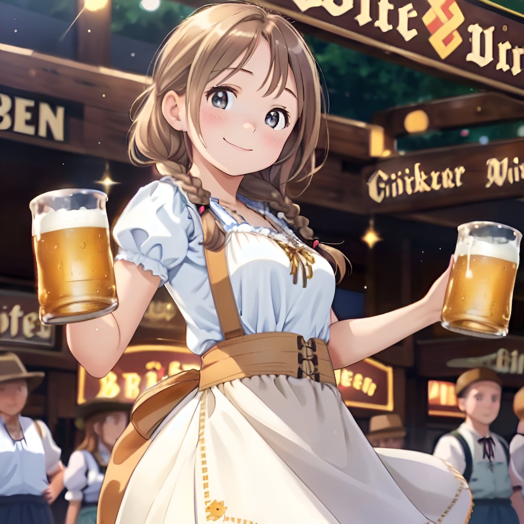 ちょっと控えめ（胸のあたり）なオクトーバーフェスト