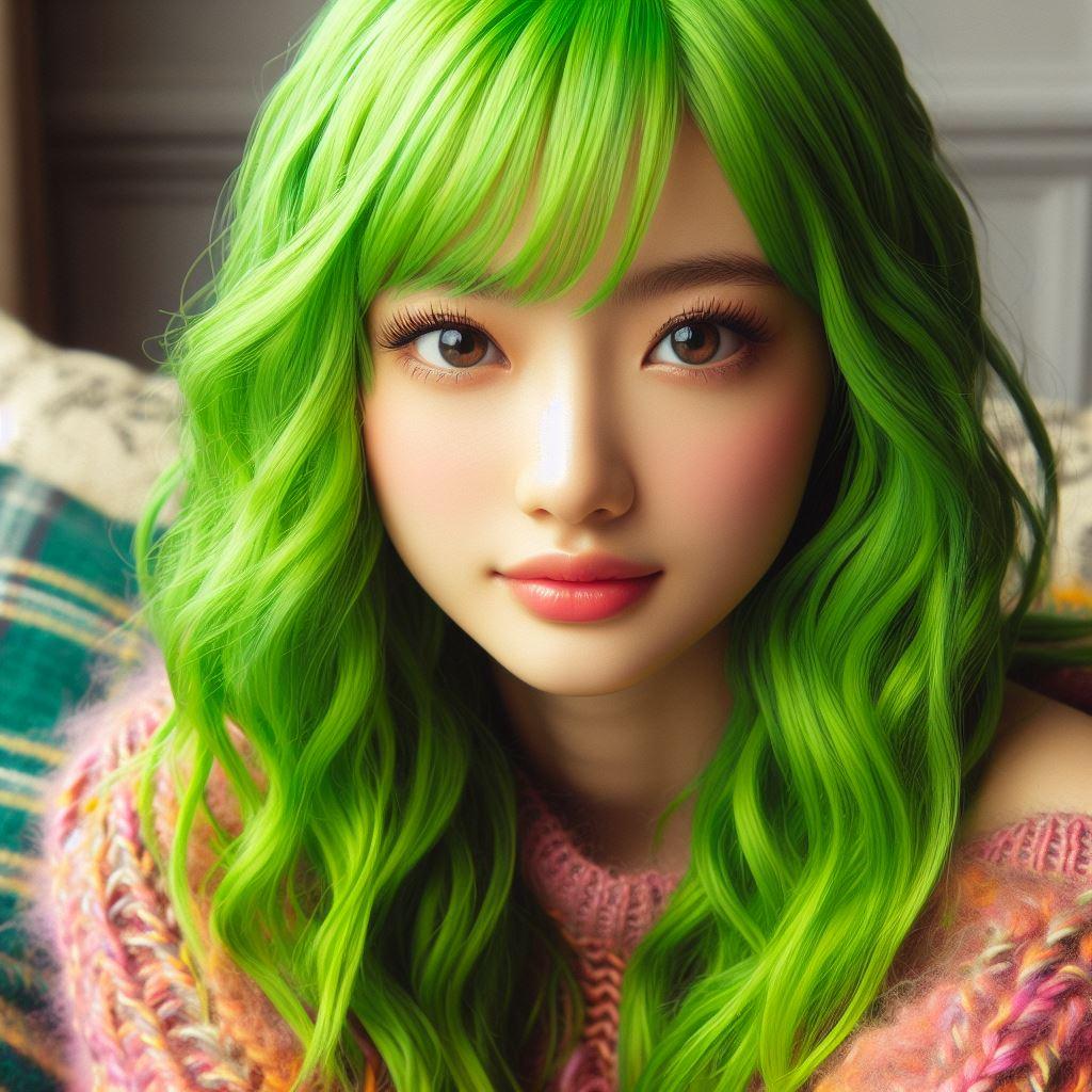 green hair