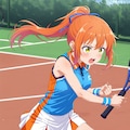 テニスの試合中の子 2枚目