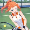 テニスの試合中の子 4枚目