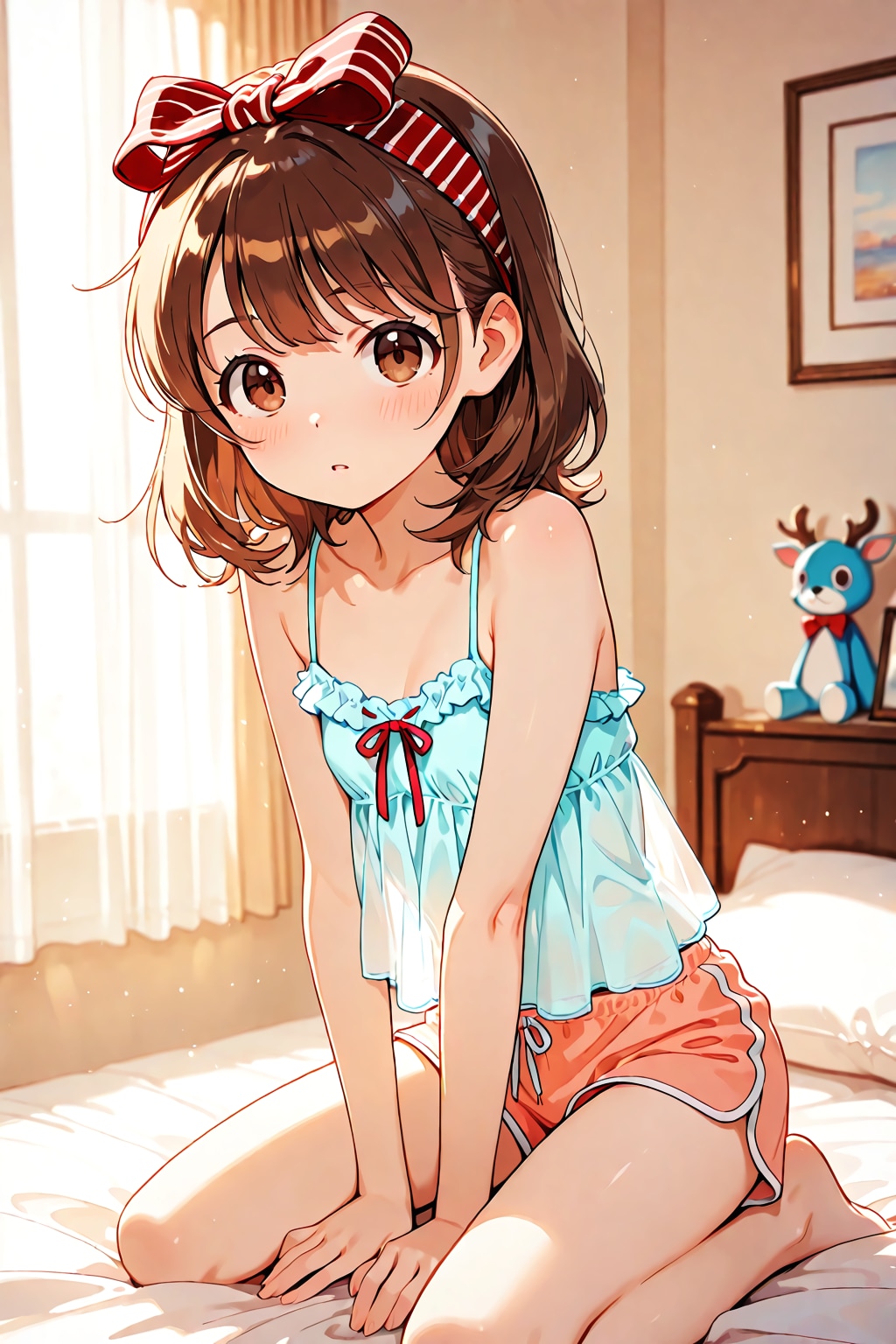 結び目は 少女の気合 夏の朝