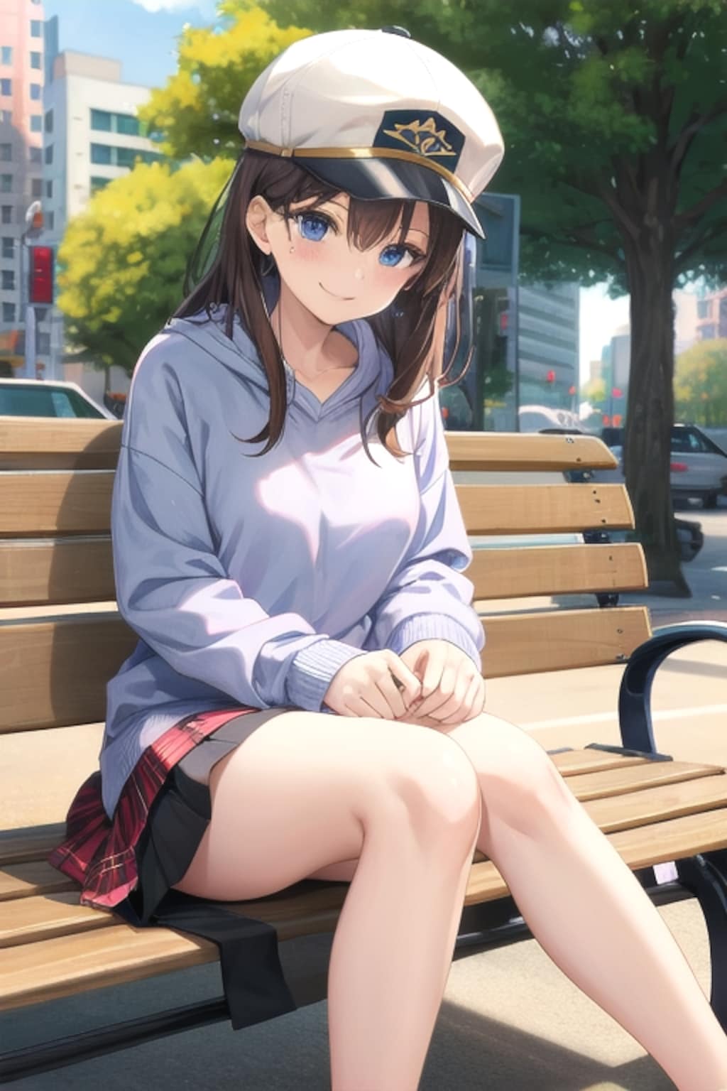 ベンチに座る女の子