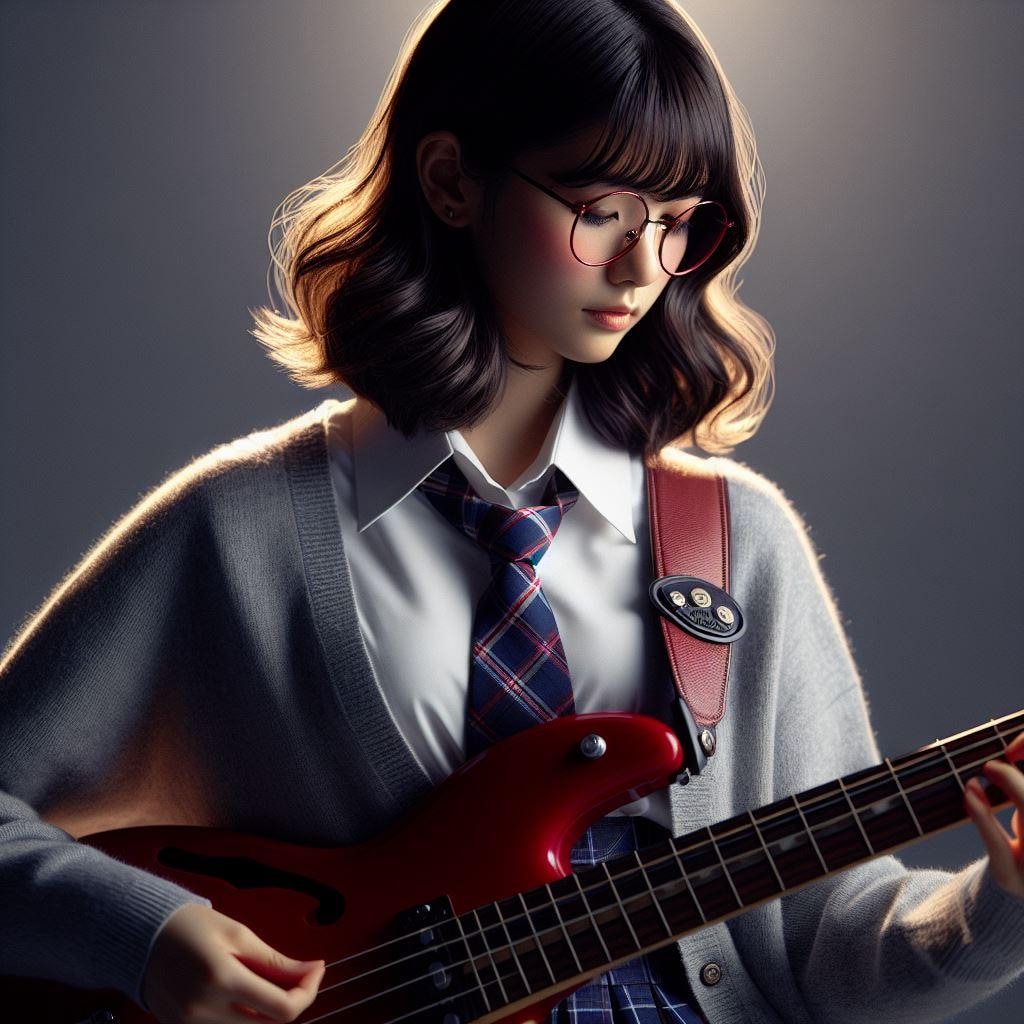 眼鏡女子 楓のギター