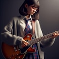 眼鏡女子 楓のギター 4枚目