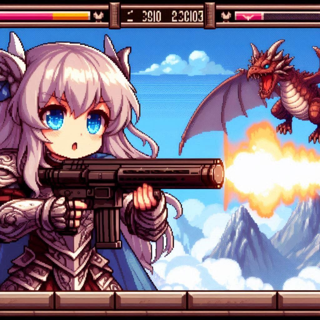 竜騎士シューティングゲームの小さな女の子