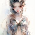 A Japanese fantasy-style illustration of an elegant adult female character 9枚目