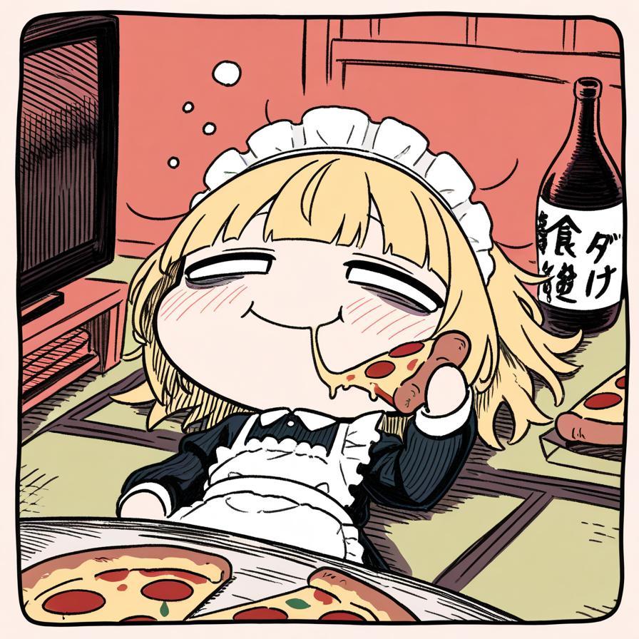 賽銭子さんの真似をしてみた結果、撃沈しちゃう系メイドちゃん🍶🍕