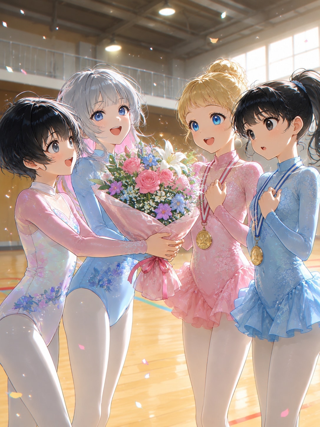 瑛梨ちゃん沙希ちゃん優勝おめ！<本田ちゃん、鈴木ちゃん> | の人気AIイラスト・グラビア