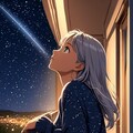 夜空を見上げるお姉さん 6枚目