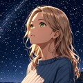 夜空を見上げるお姉さん 4枚目