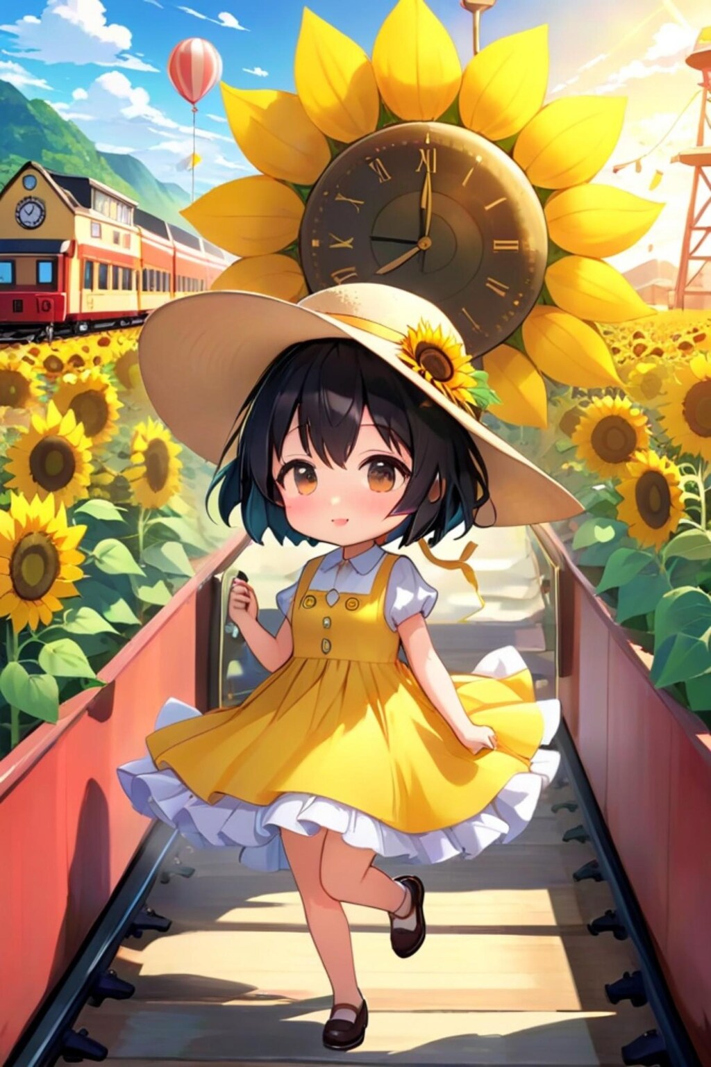 ひまわりと黒髪ちゃん