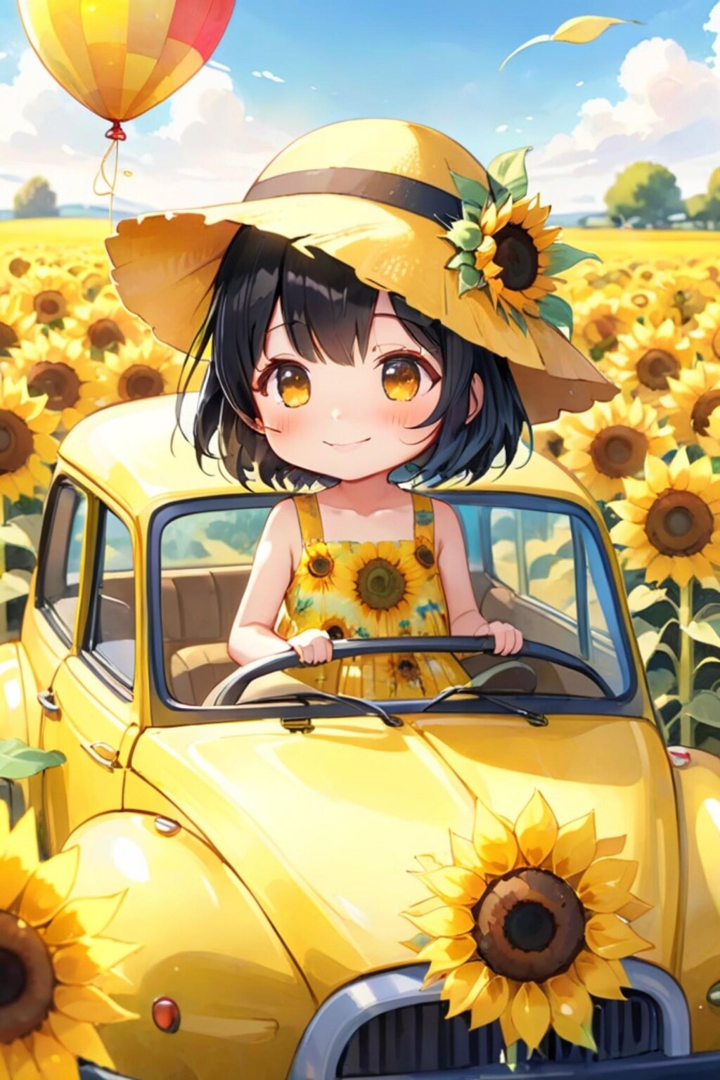 ひまわりと黒髪ちゃん