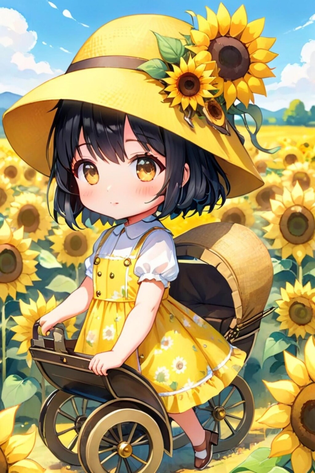 ひまわりと黒髪ちゃん