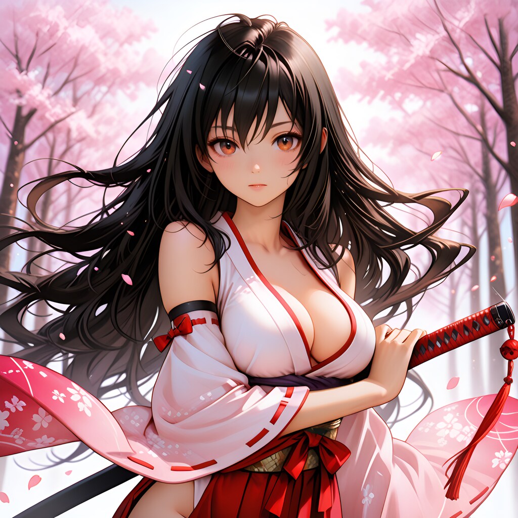 サムライガールな黒髪美少女