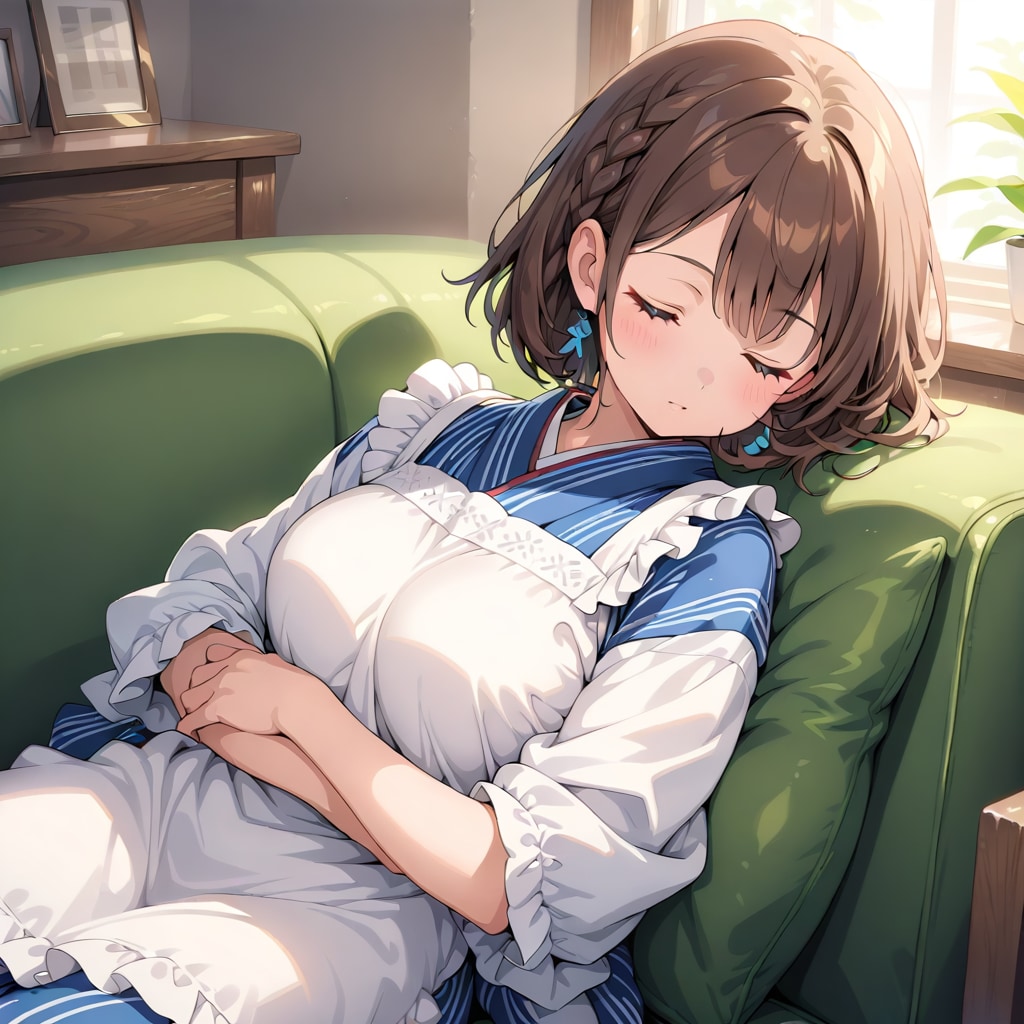 割烹着の妻　束の間の休息