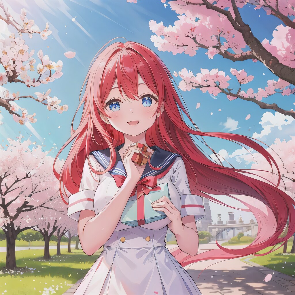 赤髪ロングでセーラー服の少女３