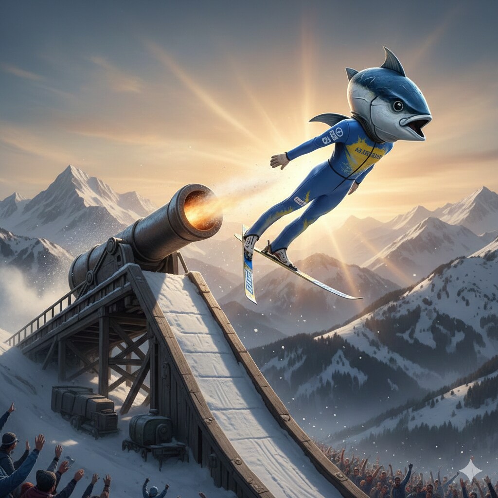 【スキージャンプ】チートを使うアグロさん | の人気AIイラスト・グラビア