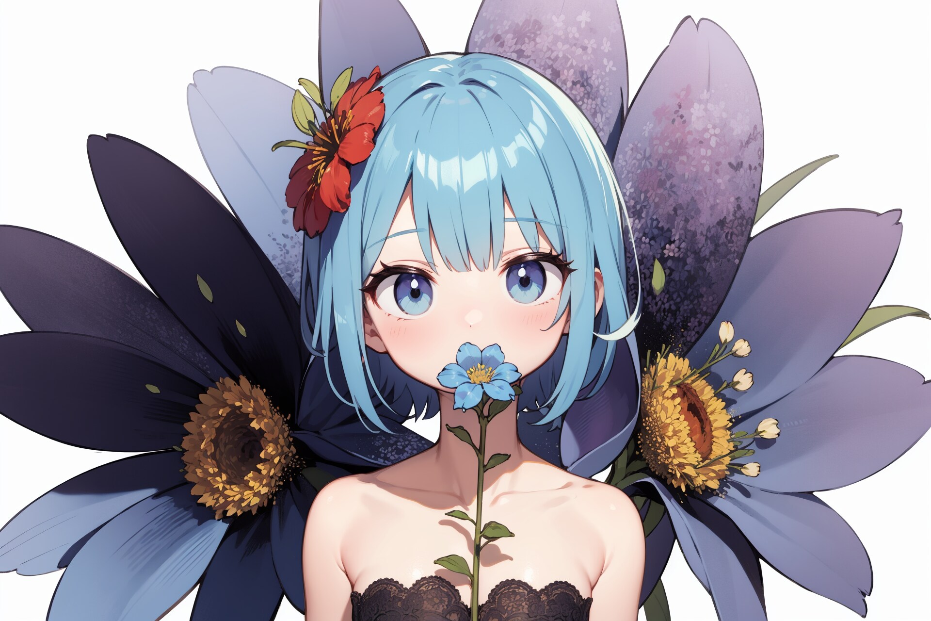flower（１単語だけプロンプト）