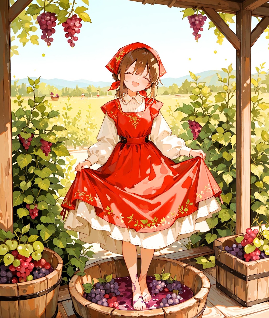 葡萄踏みの少女