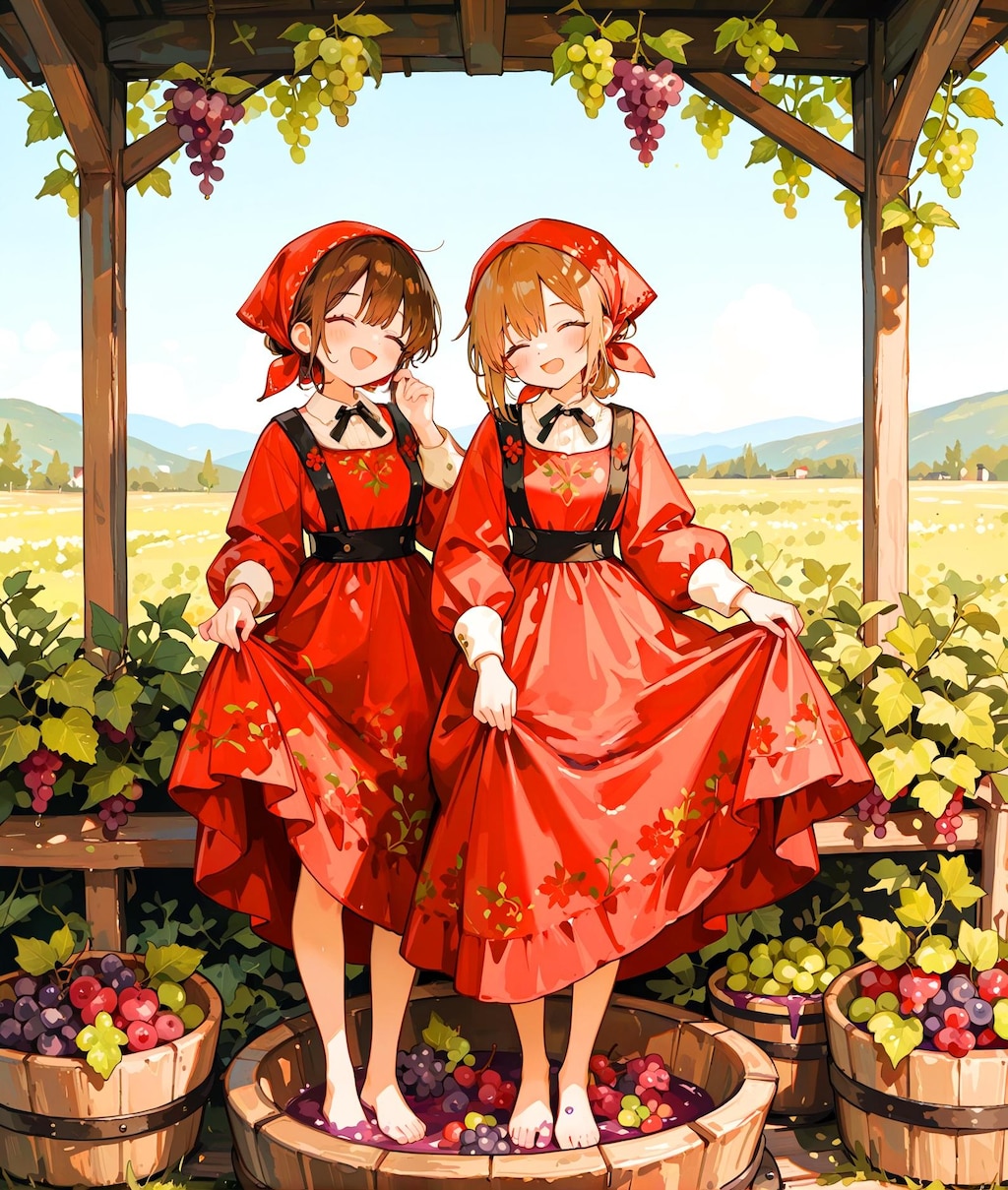 葡萄踏みの少女