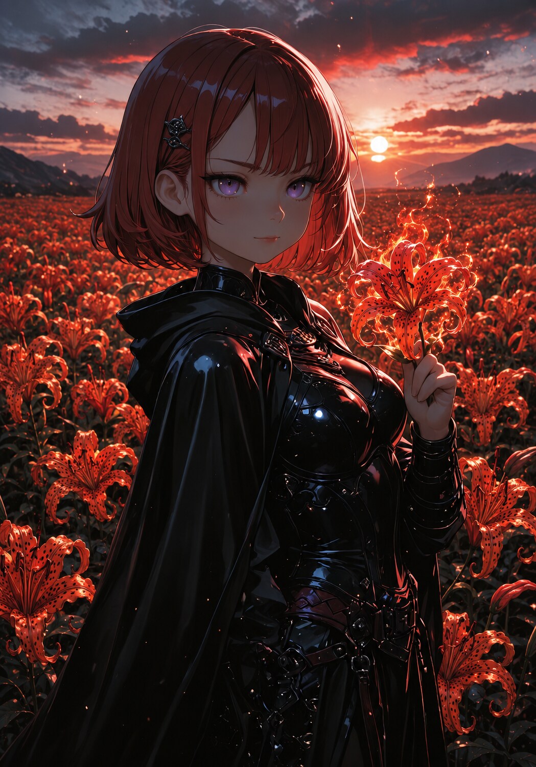 魔焔に咲くオニユリ