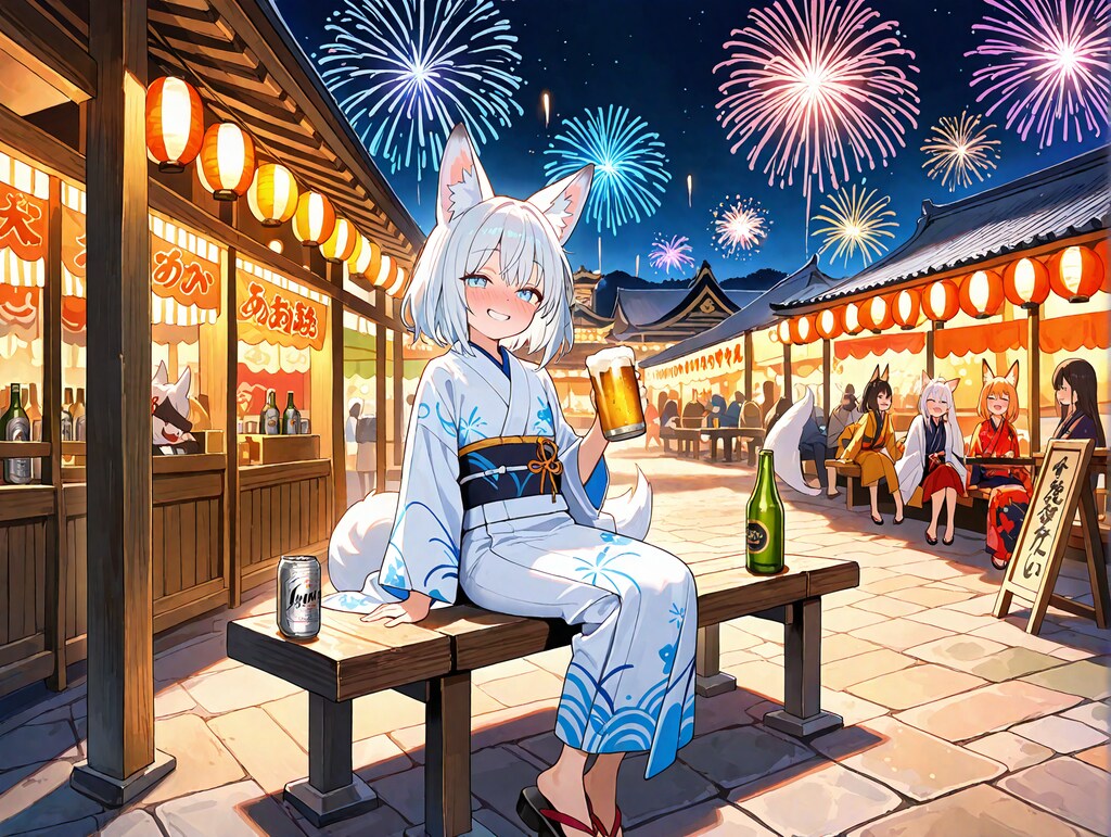 祭りの酒はすすむな～