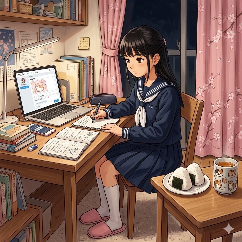 ししょちゃん（小５）勉強中