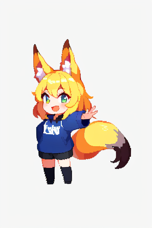 ドット絵風チビ狐っ娘