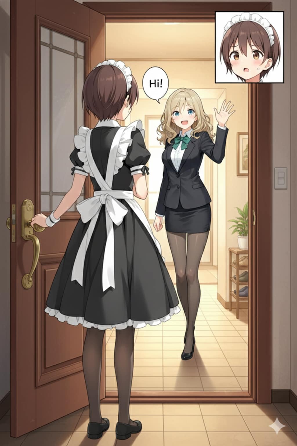 帰宅したメイドさんを出迎えた人は…