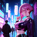 夜のネオン街にたたずむ少女 9枚目