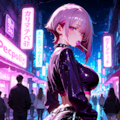 夜のネオン街にたたずむ少女 11枚目