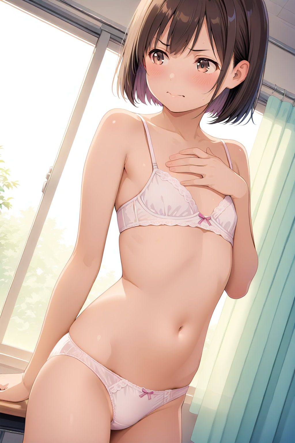 保健室で着替えに遭遇（怒った顔） 05