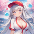 銀髪の野球帽の女の子 3枚目