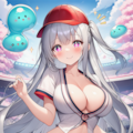 銀髪の野球帽の女の子 2枚目