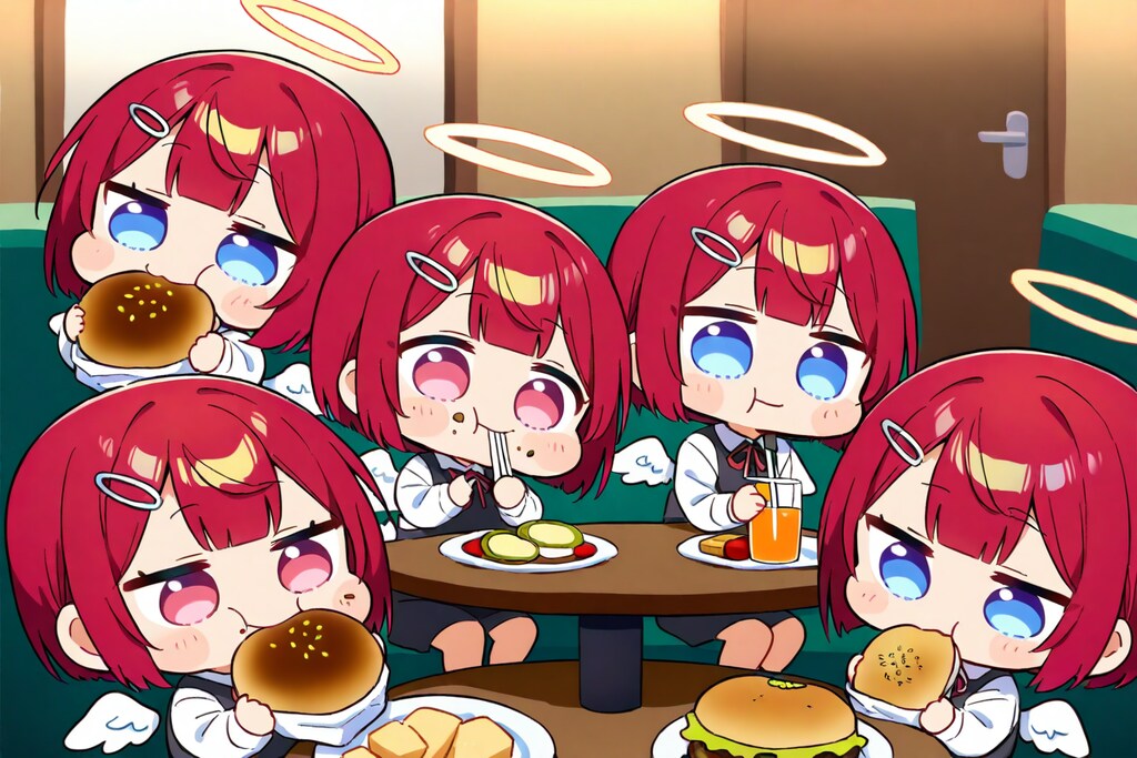 赤髪ちゃんズはハンバーガーが好き