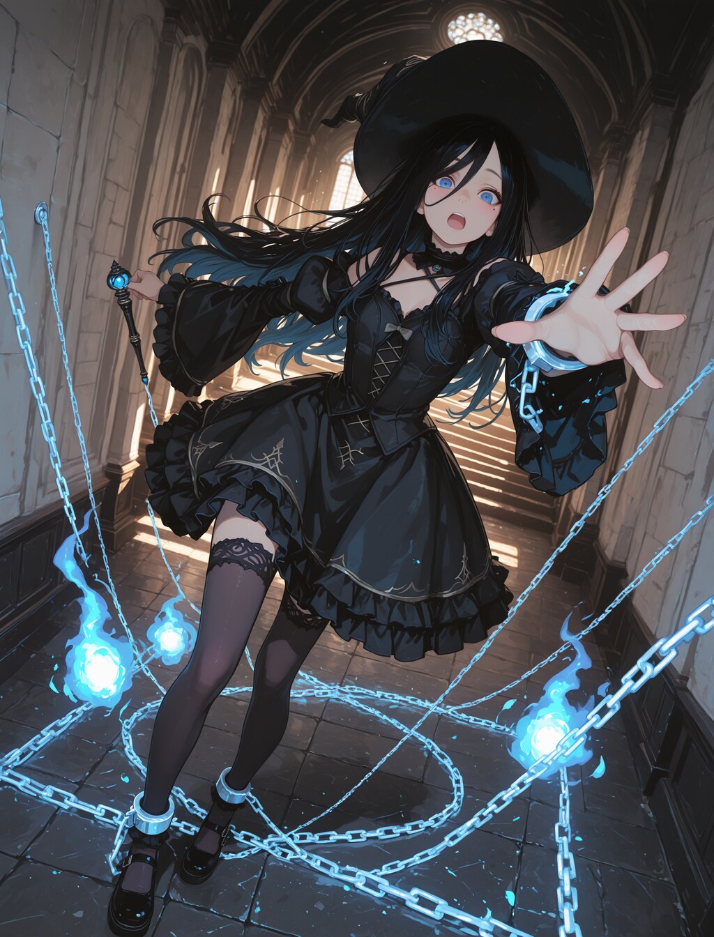 うっかり罠に引っかかった魔女さん