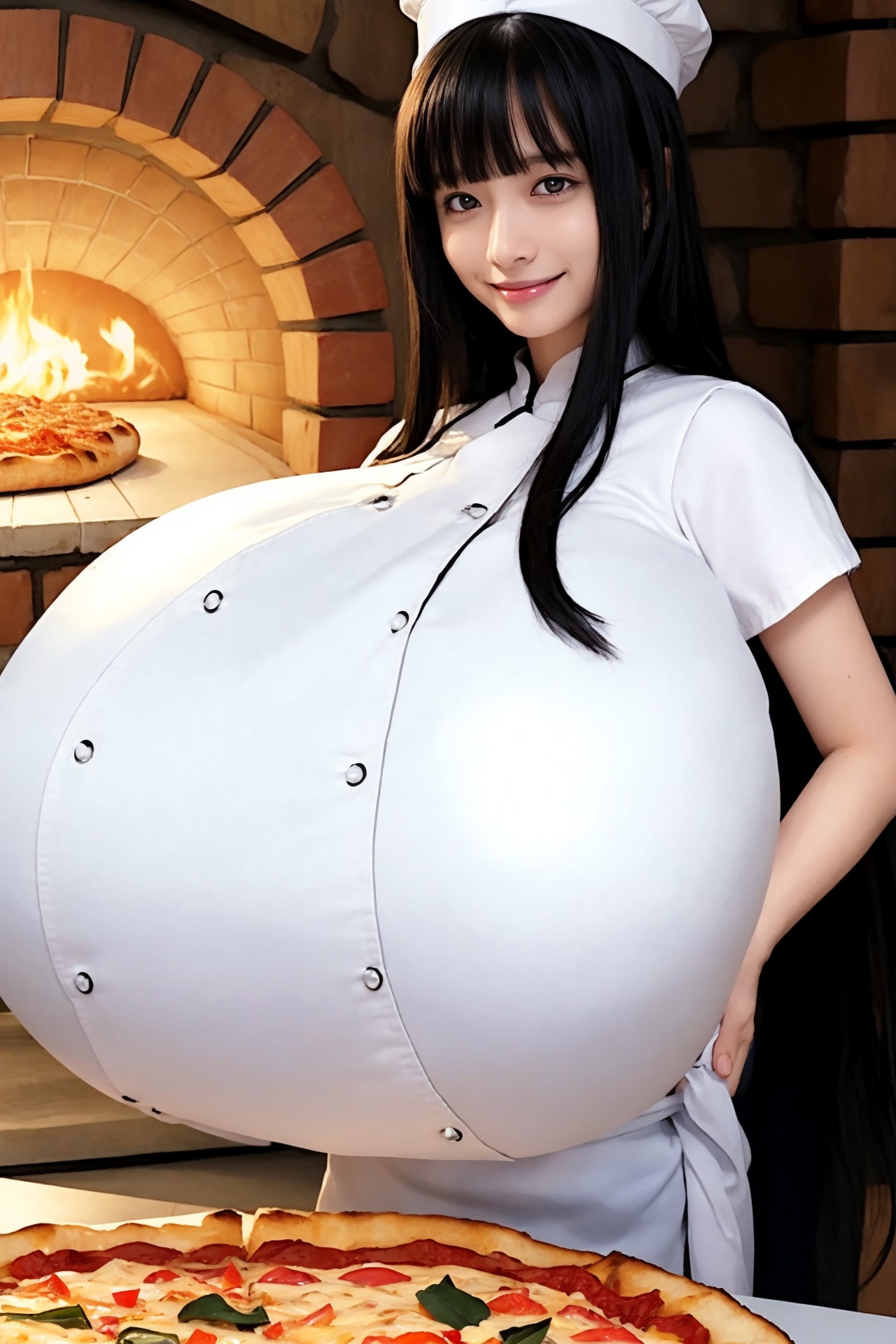 特大ピザが焼き上がりました