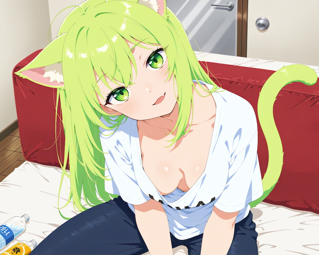 ベッドに入ってくるネコ