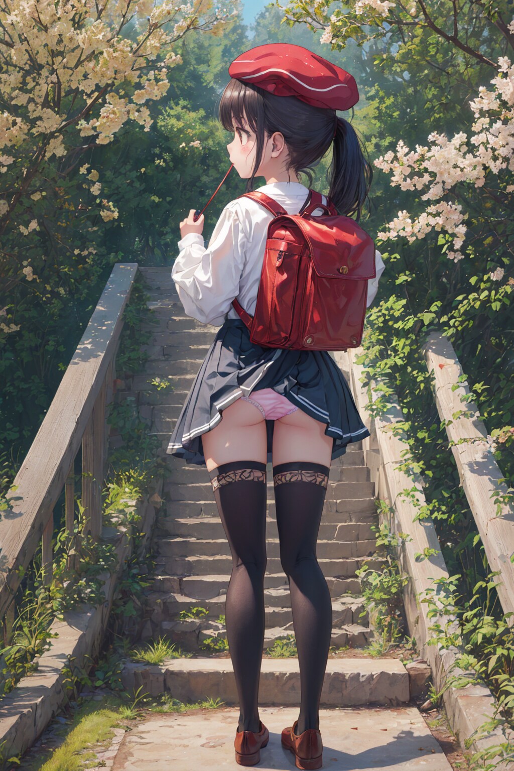 下校ベレー帽ランドセルロリ
