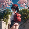 下校ベレー帽ランドセルロリ 2枚目