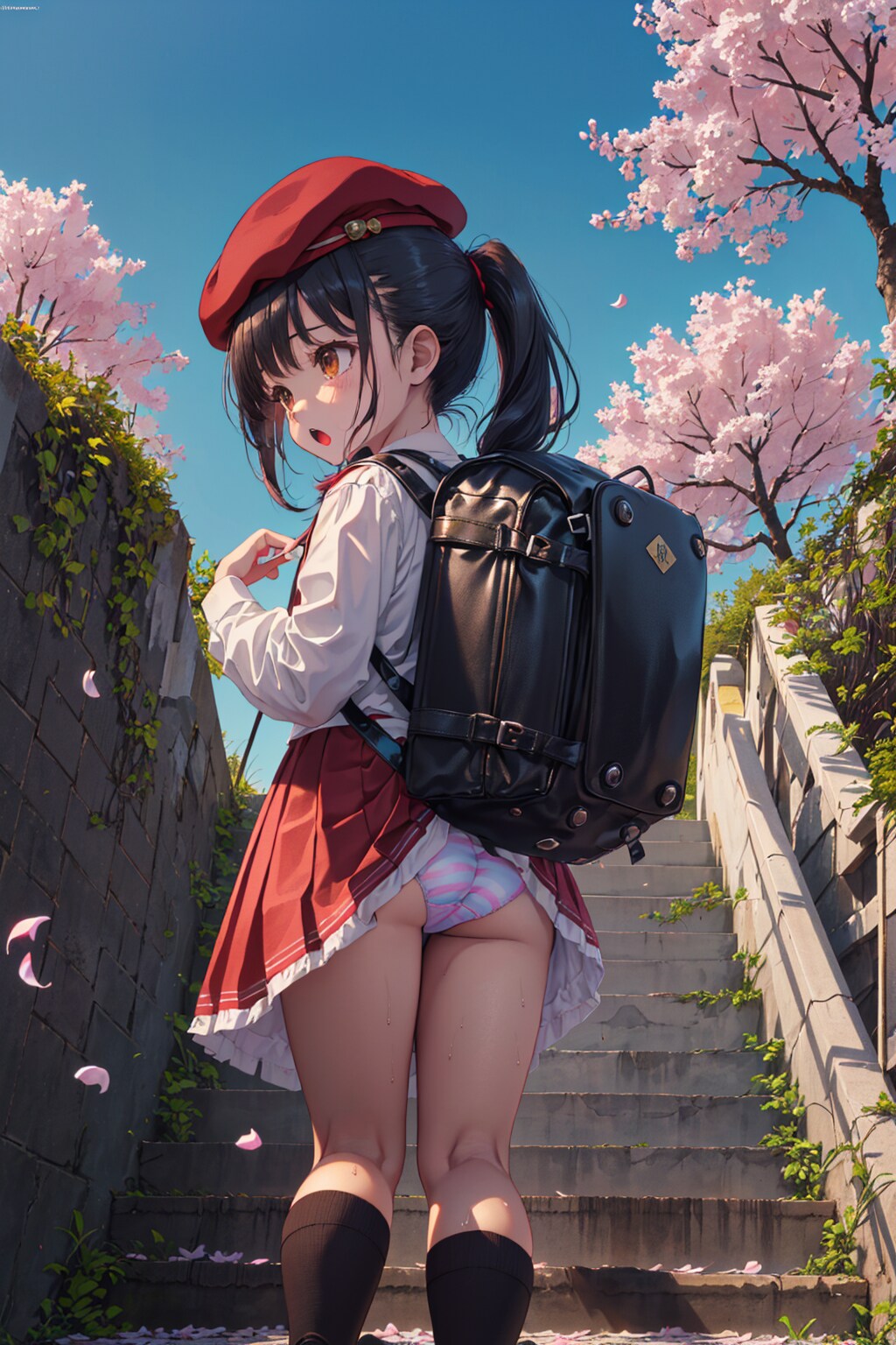 下校ベレー帽ランドセルロリ