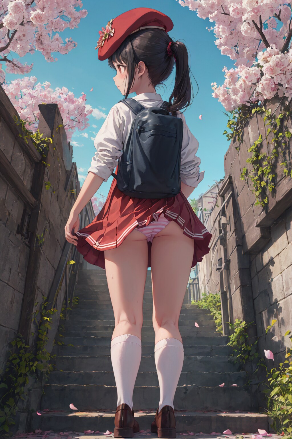 下校ベレー帽ランドセルロリ