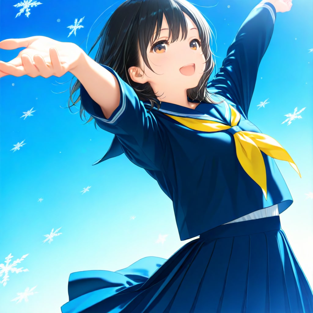 暑中見舞にセーラー服を