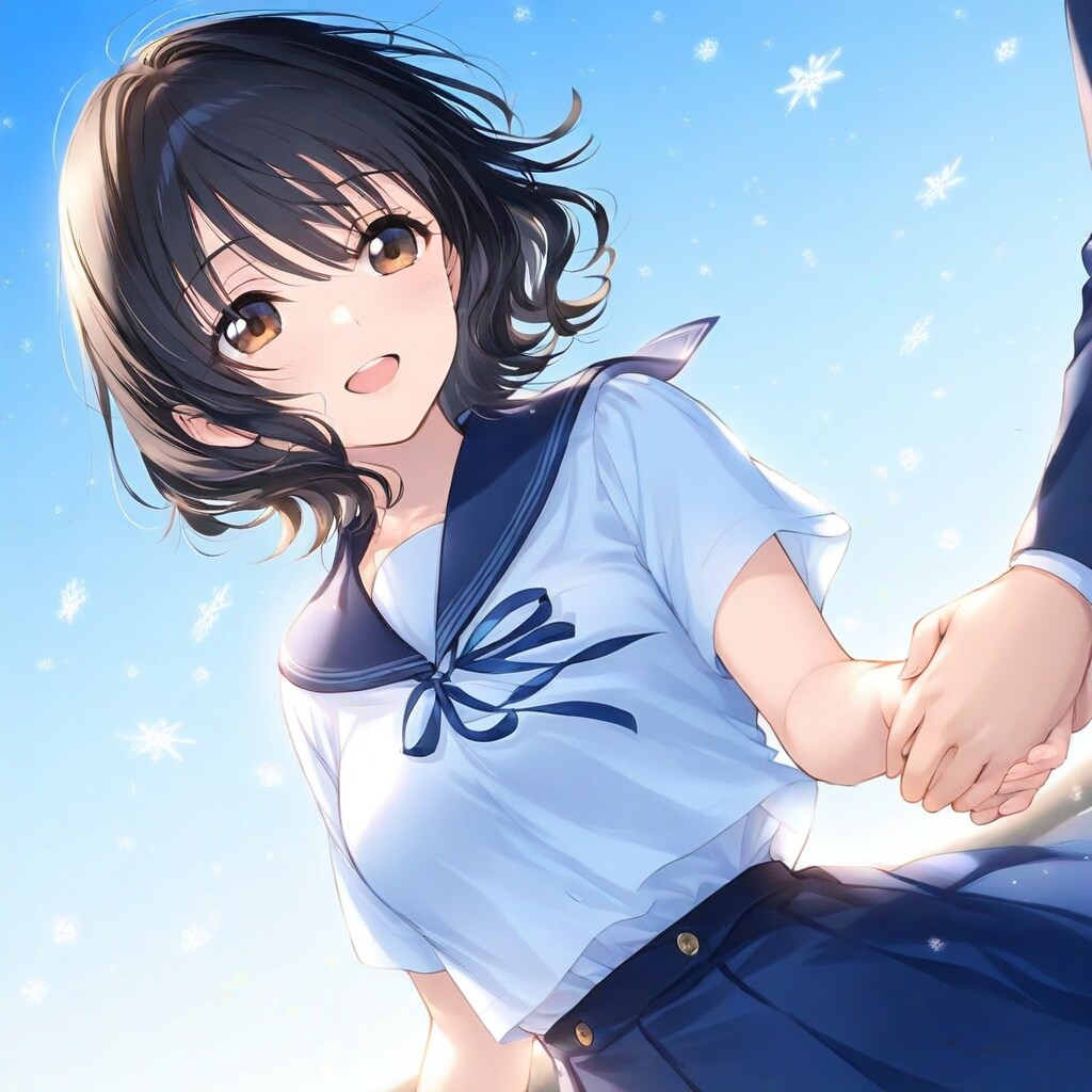 暑中見舞にセーラー服を