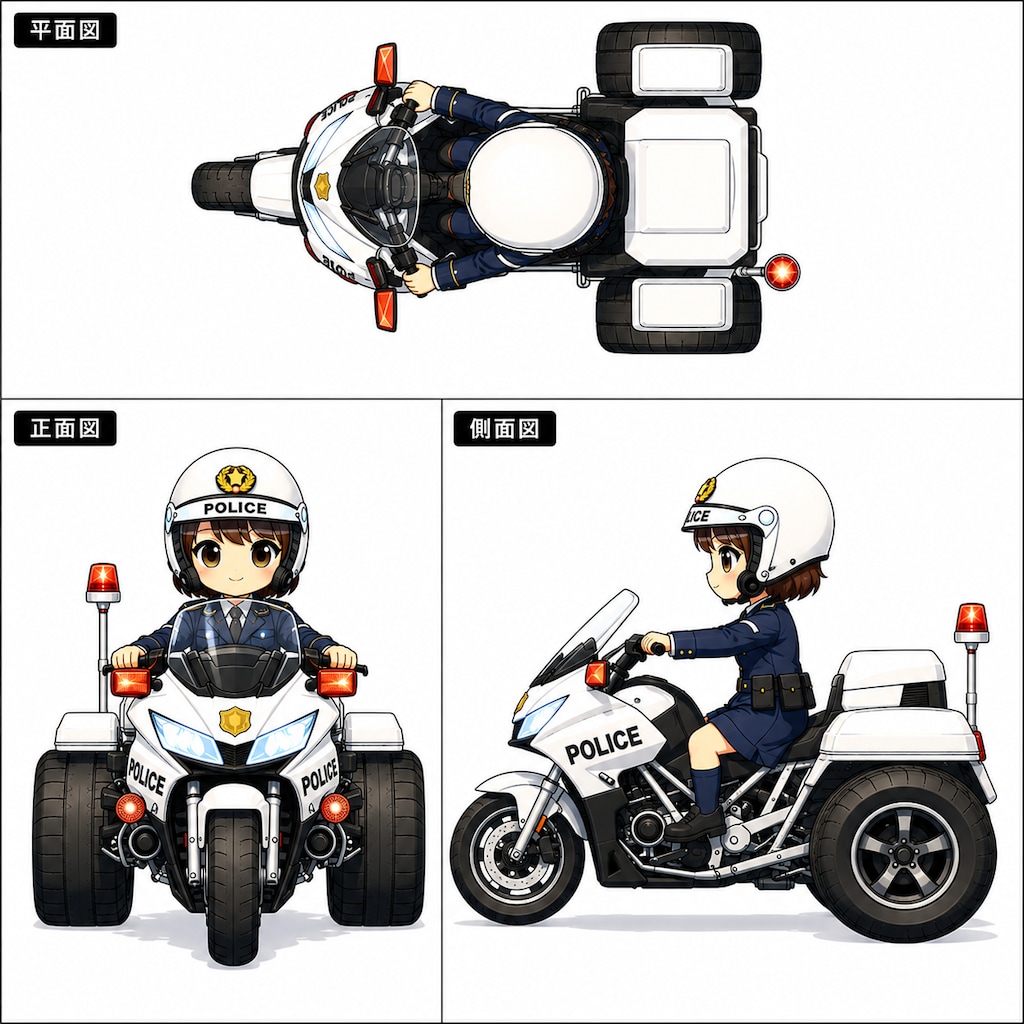 トライクの白バイ